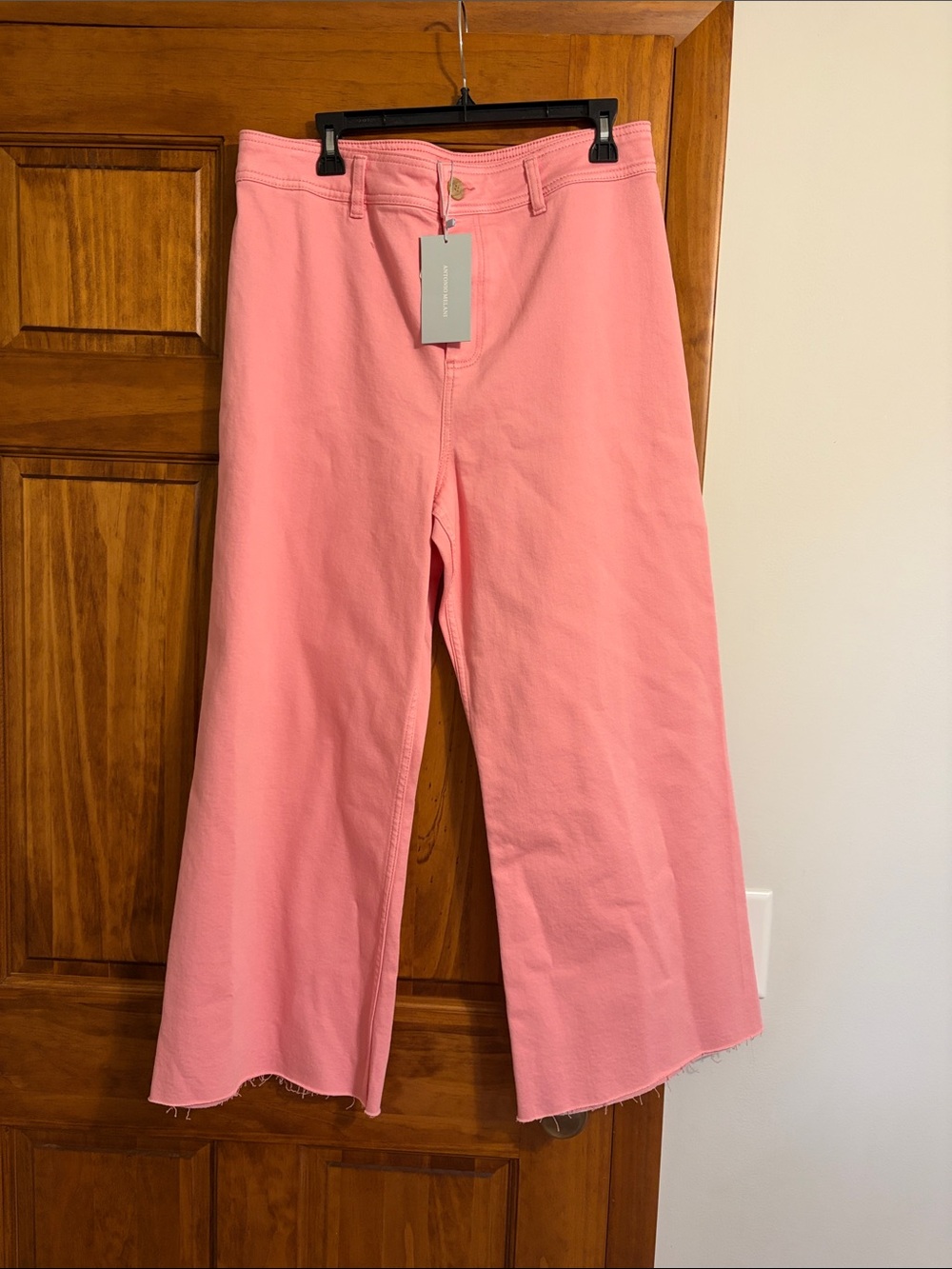 ANTONIO MELANI Pink Wide-Leg Flare Jeans